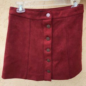 Forever 21 Burgundy Velvet Skirt